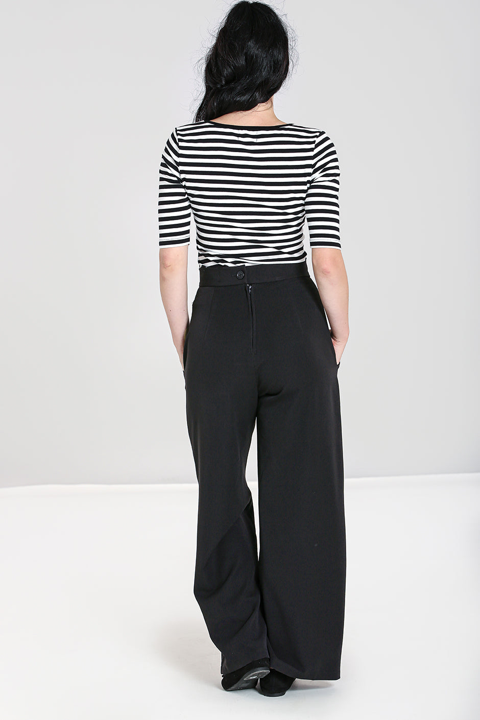 Carlie Swing Trousers in Black by Hell Bunny