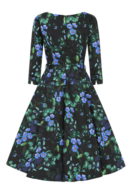Amira Floral 50s Swing Dress by Hearts & Roses