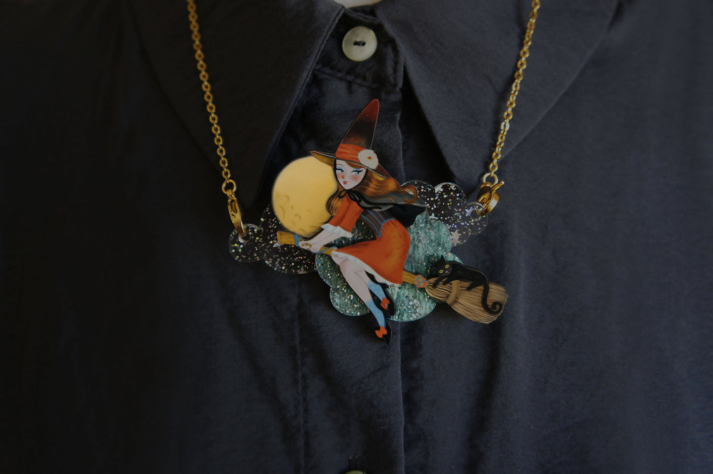 Witch Brooch and Necklace 2 in 1! by LaliBlue