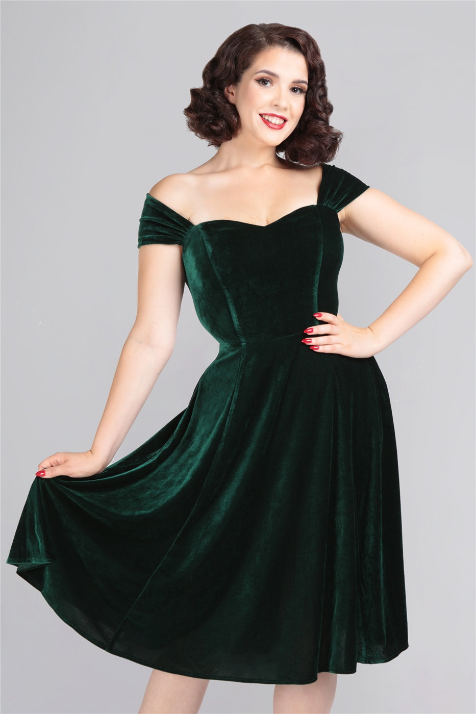 Karin Velvet Swing Dress by Collectif – Lemonie Boutique Karin Velvet Swing Dress by Collectif – Lemonie Boutique
