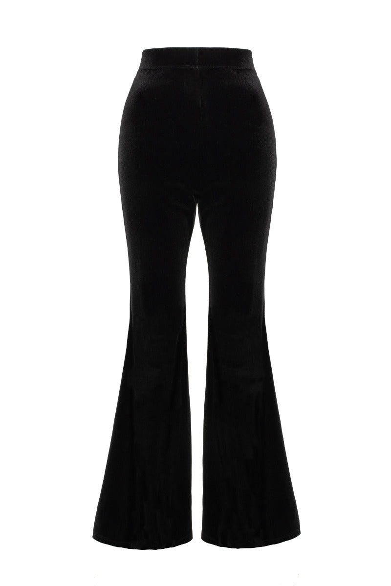 Iggy Black Velvet Trousers by Hell Bunny