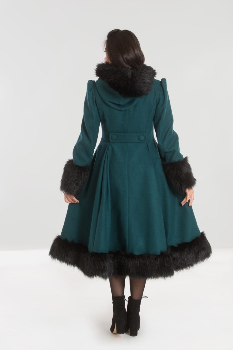 Elvira Coat in Green by Hell Bunny