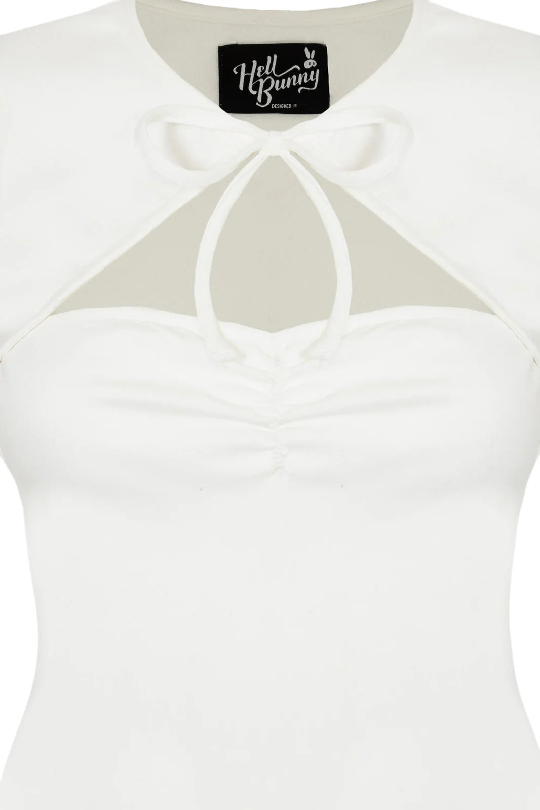 Priscilla Sweetheart Casual Top in Ivory by Hell Bunny - Lemonie Boutique