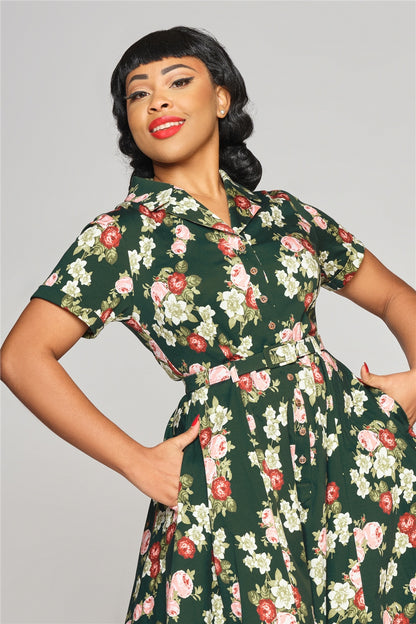 Caterina Vintage Bloom Swing Dress by Collectif
