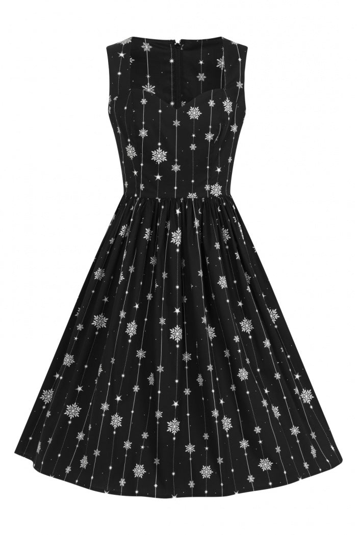Belle Snowflake 50s Flare Dress by Hell Bunny Lemonie Boutique Belle Snowflake 50s Flare Dress by Hell Bunny Lemonie Boutique