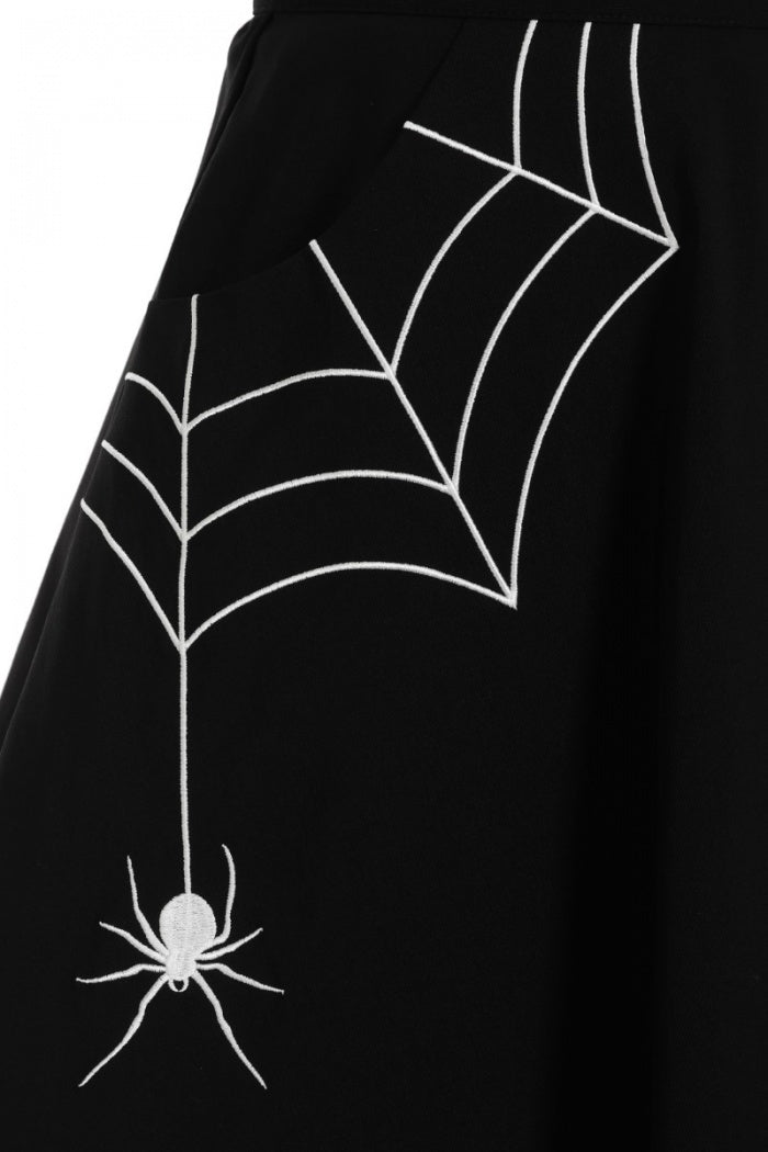 Miss Muffet Mini Skirt in Black and White by Hell Bunny