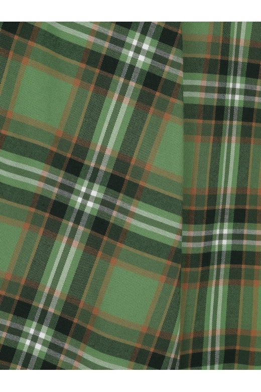 Close up of the Alexa Dales Swing Skirt Green checked fabric