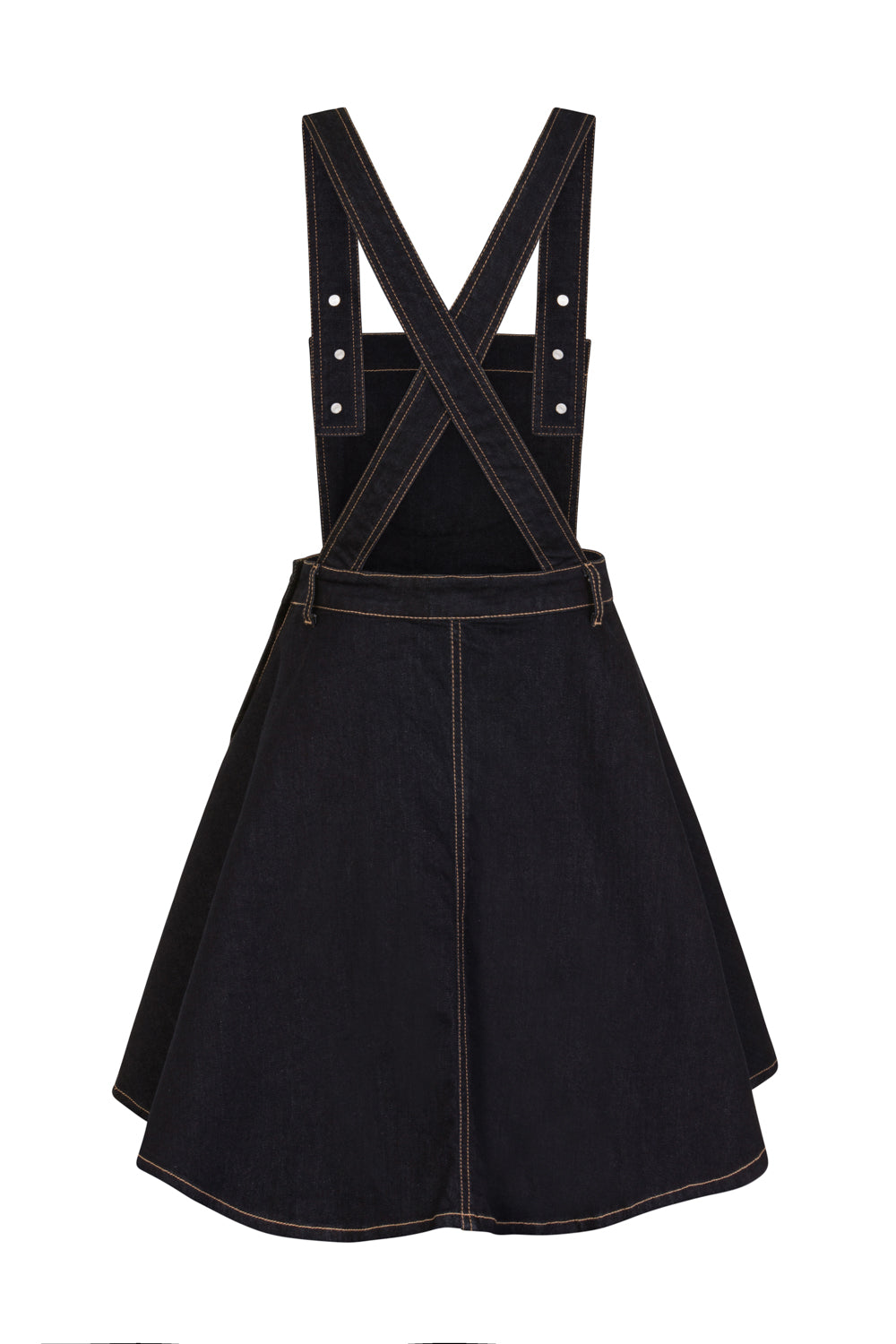 Dakota Pinafore Dress in Navy by Hell Bunny