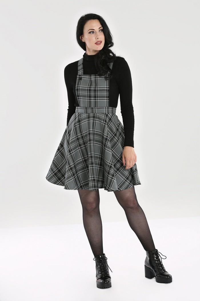 grey plaid pinafore dress Miss Selfridge pinafore dress in plaid