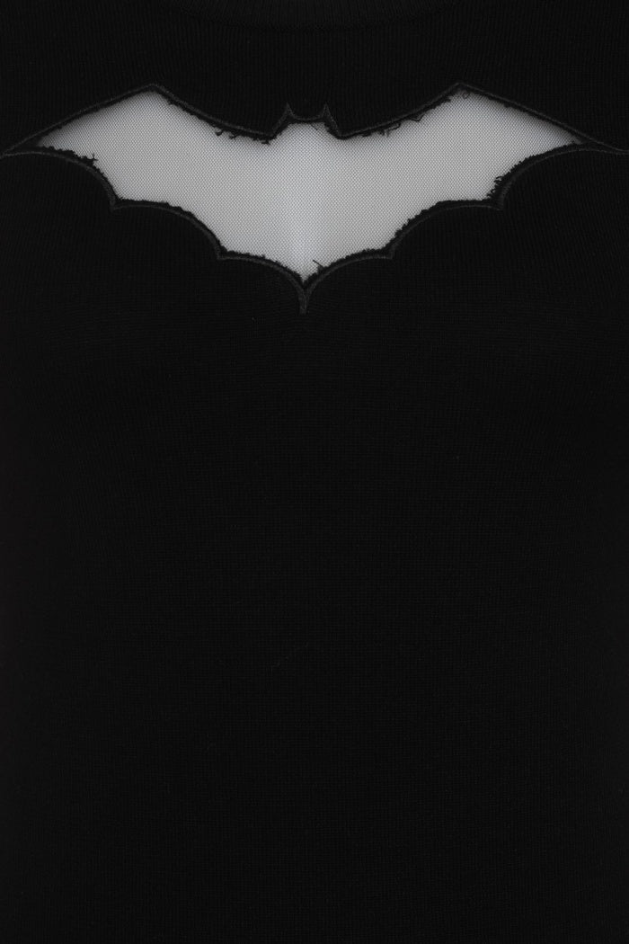 Bat Top in Black by Hell Bunny