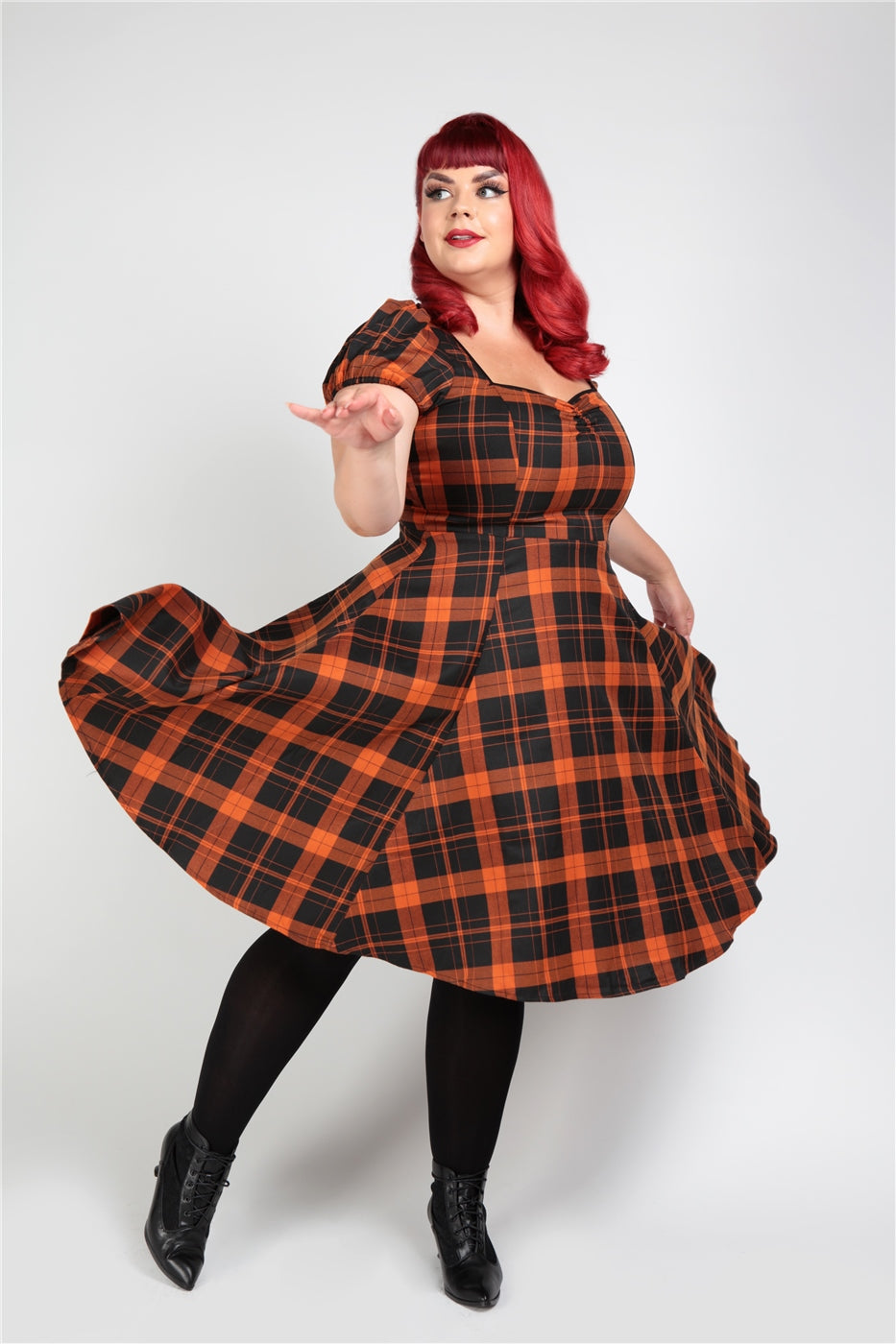 collectif oranges dress Betty Contrast Collar Swing Dress