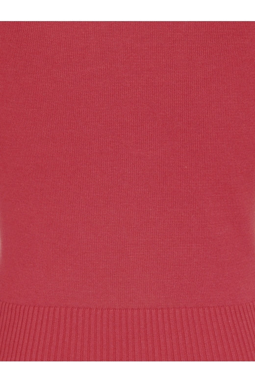 Close up of the fine soft yarn used to make the Abigail Autumn Leaves cardigan and the rib-knit bottom