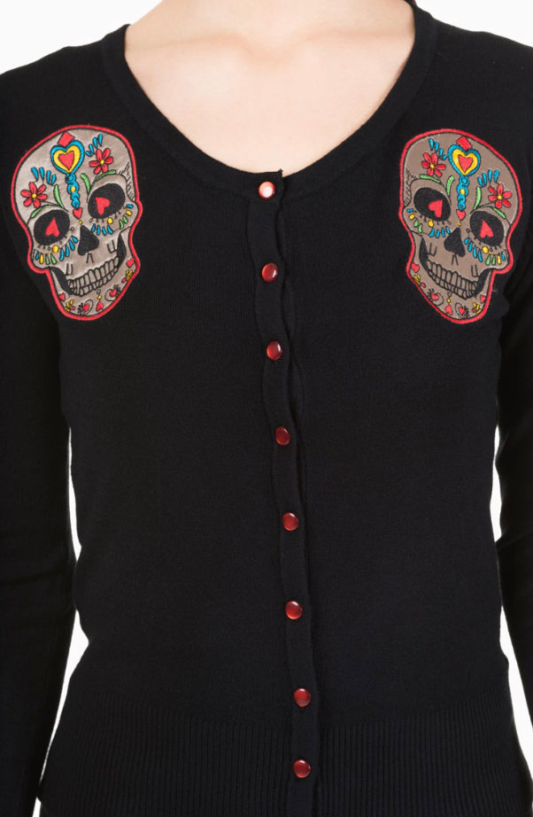 Sugar Skull Cardigan från Banned Retro