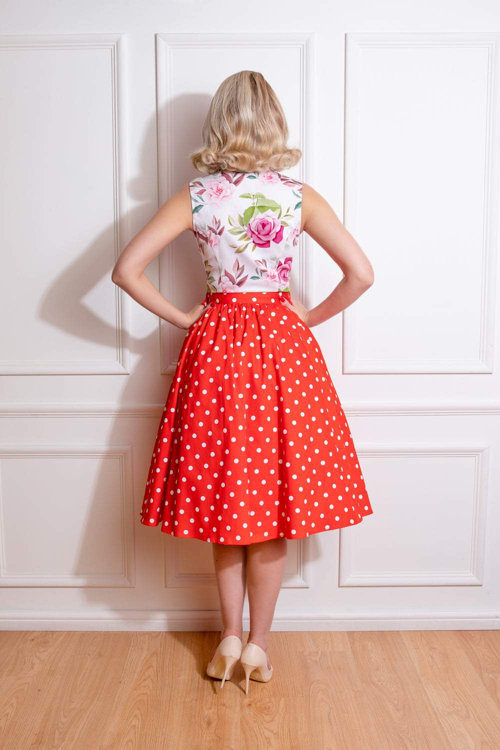 Paula Polka Dot Swing Skirt by Hearts and Roses