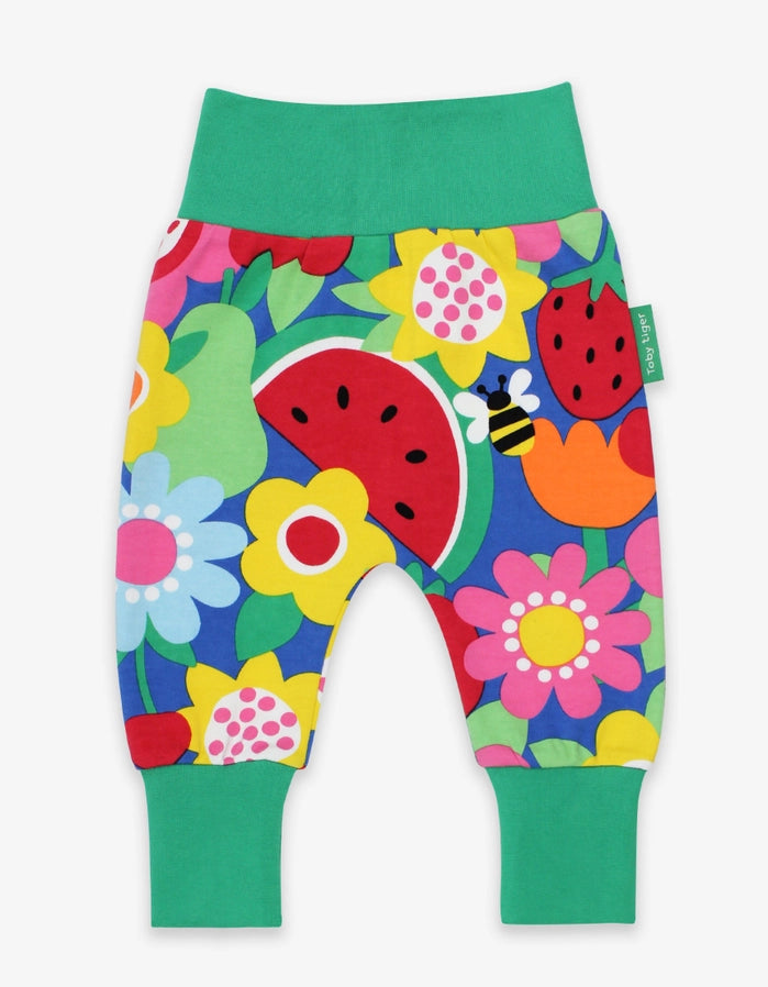 Fruit Flower Organic Wild Cats Baby Yoga Pants by Toby Tiger