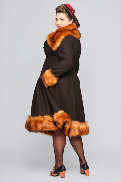 Pearl Coat in Burnt Orange by Collectif