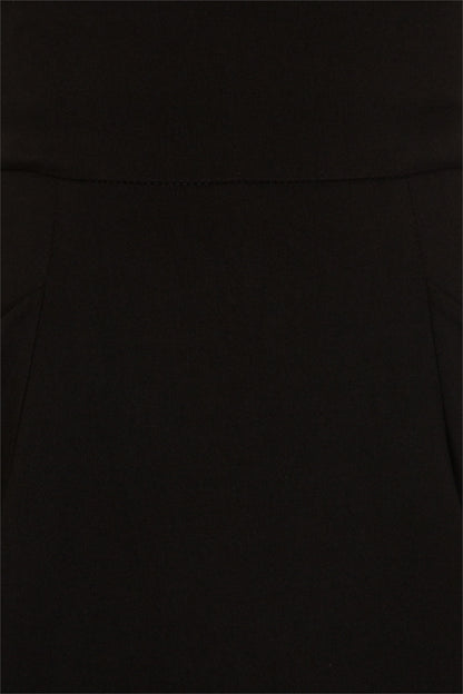 Alexa Plain Black Swing Skirt by Collectif