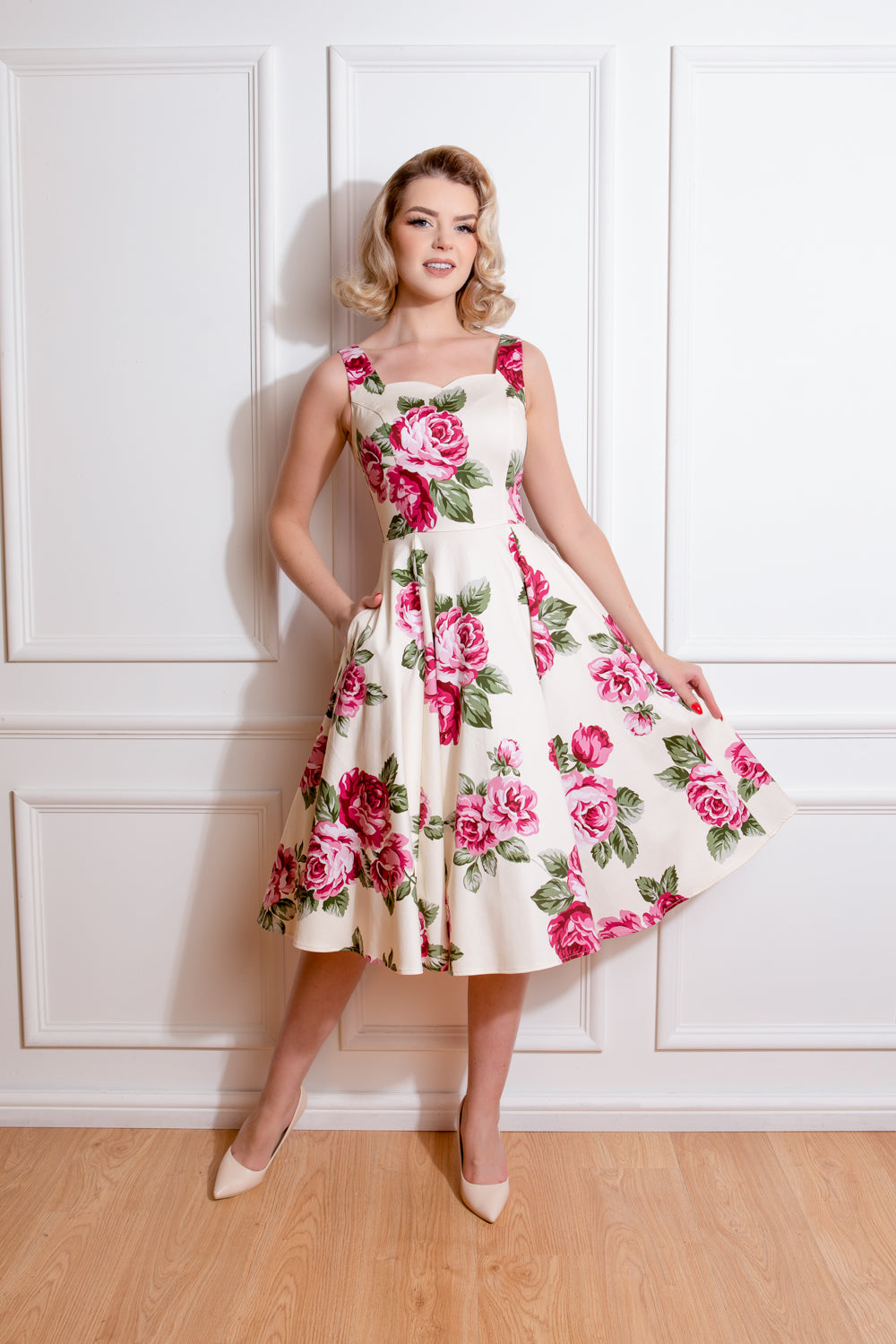 Frances Floral Swing Dress by Hearts and Roses
