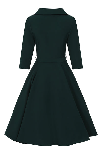 Gabriella Swing Dress in Emerald Green by Hearts and Roses