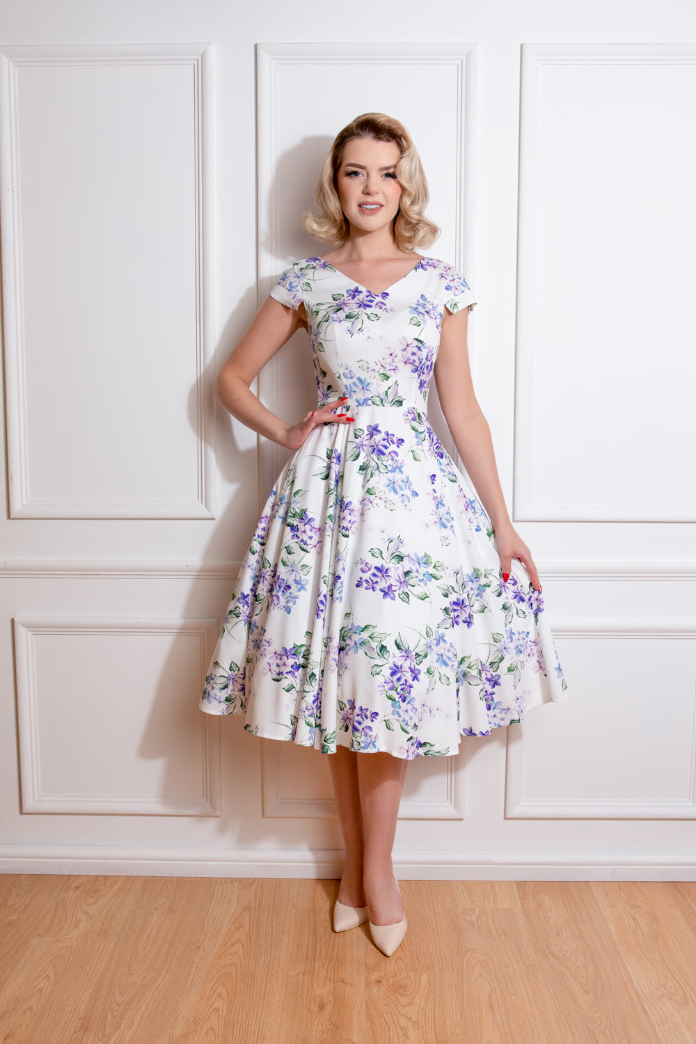 Lucie Floral Swing Dress by Hearts and Roses