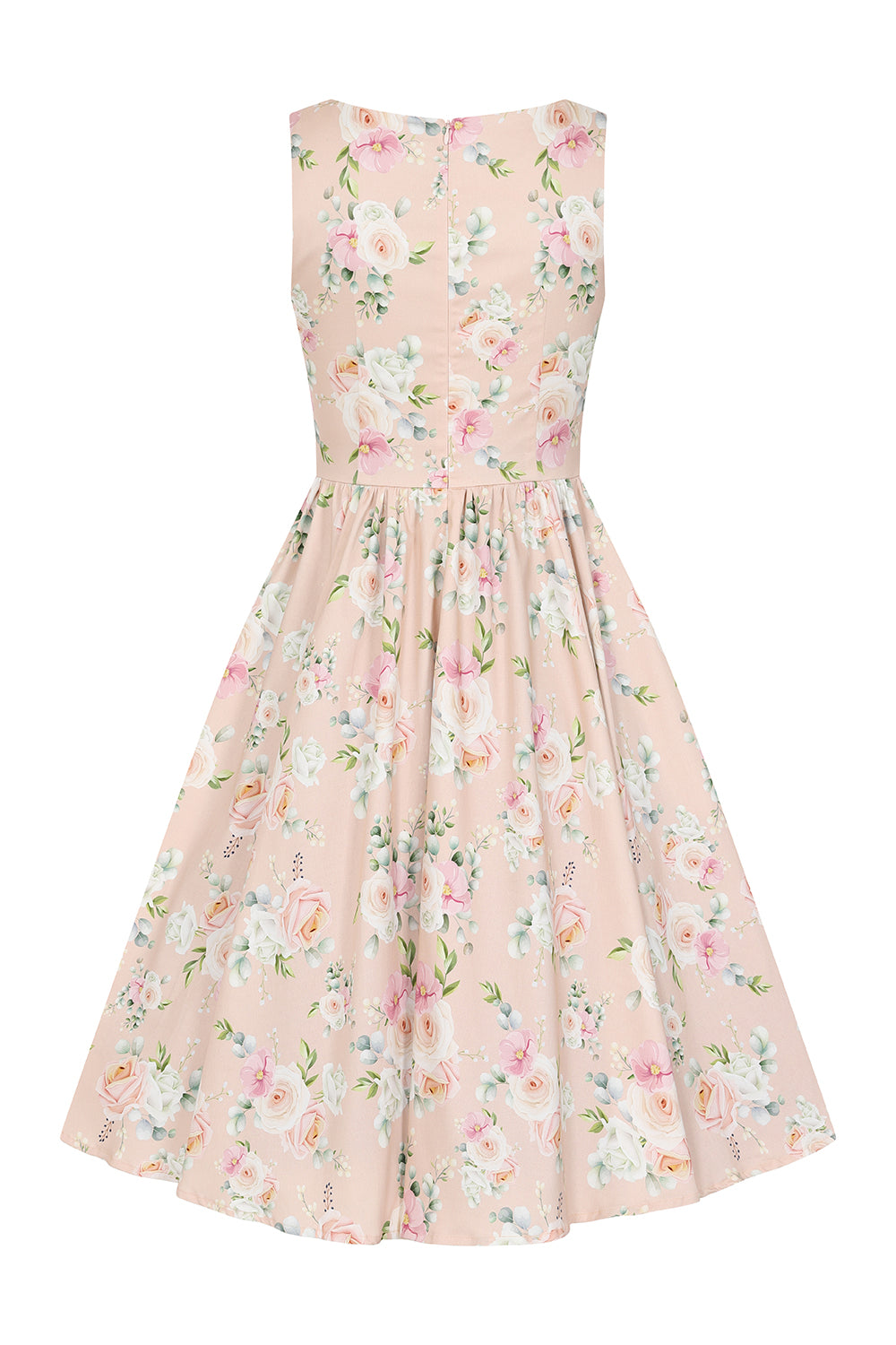 Amanda Pastel Pink Floral Swing Dress by Hearts and Roses