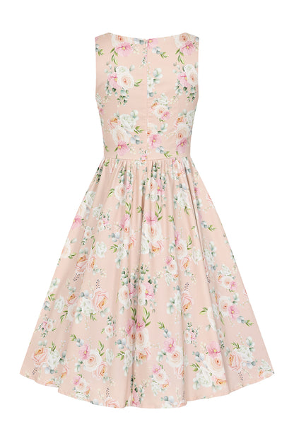 Amanda Pastel Pink Floral Swing Dress by Hearts and Roses