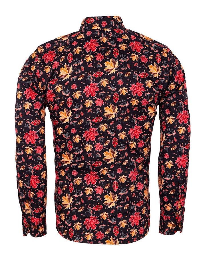 Burnt Autumn Leaf Print with Matching Handkerchief by Oscar Banks