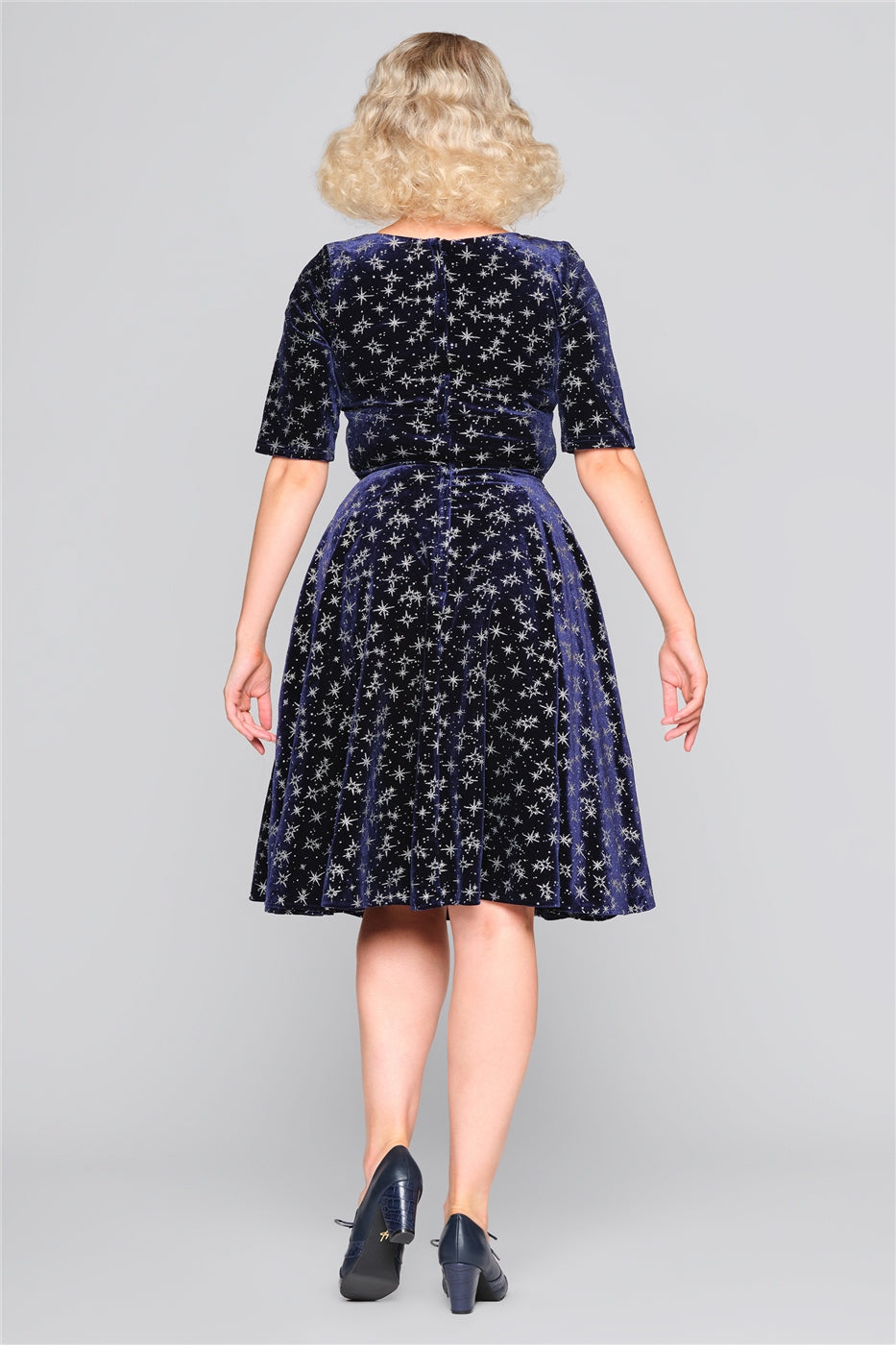 Collectif blue clearance velvet dress