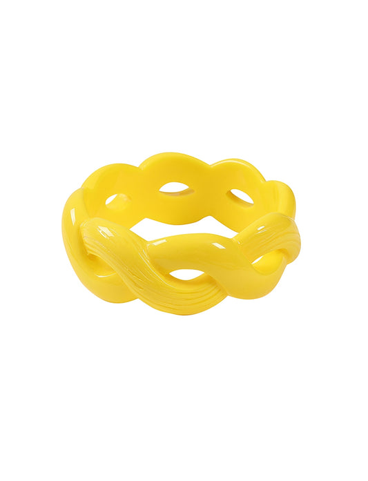 Gloria Yellow Carved Bangle by Collectif