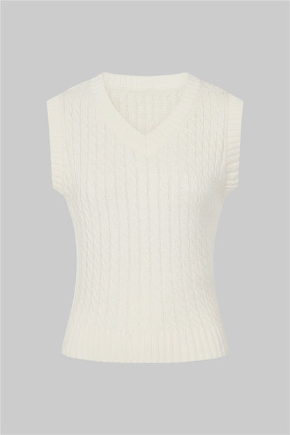 Willa Knitted Cream Vest by Collectif
