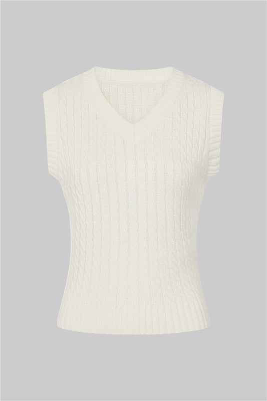 Willa Knitted Cream Vest by Collectif