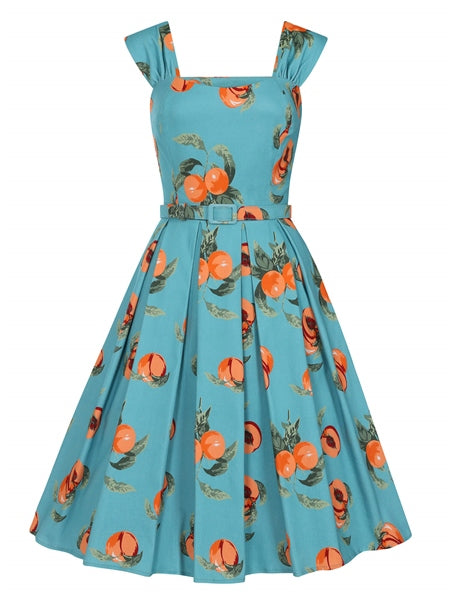 Jill Vintage Peaches Swing Dress by Collectif