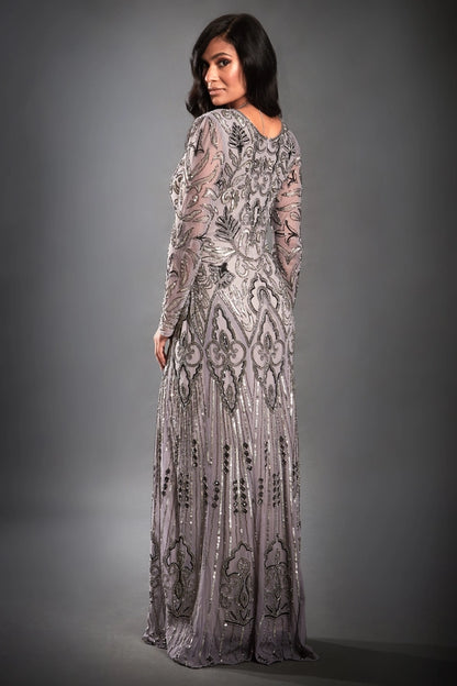 Isabella Embellished Long Sleeve Gatsby Maxi Dress by Jyval London