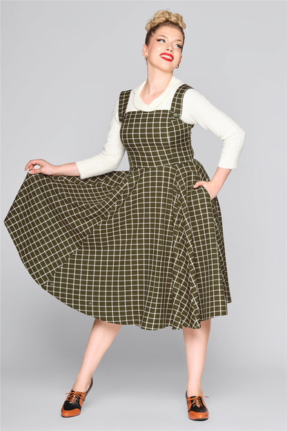 Eloise Acres Check Pinafore Swing Dress