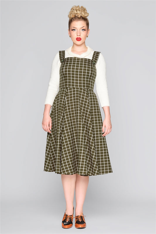 Eloise Acres Check Pinafore Dress by Collectif