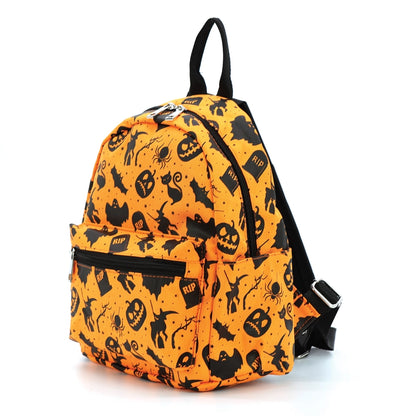 Orange Halloween Collage Mini Backpack