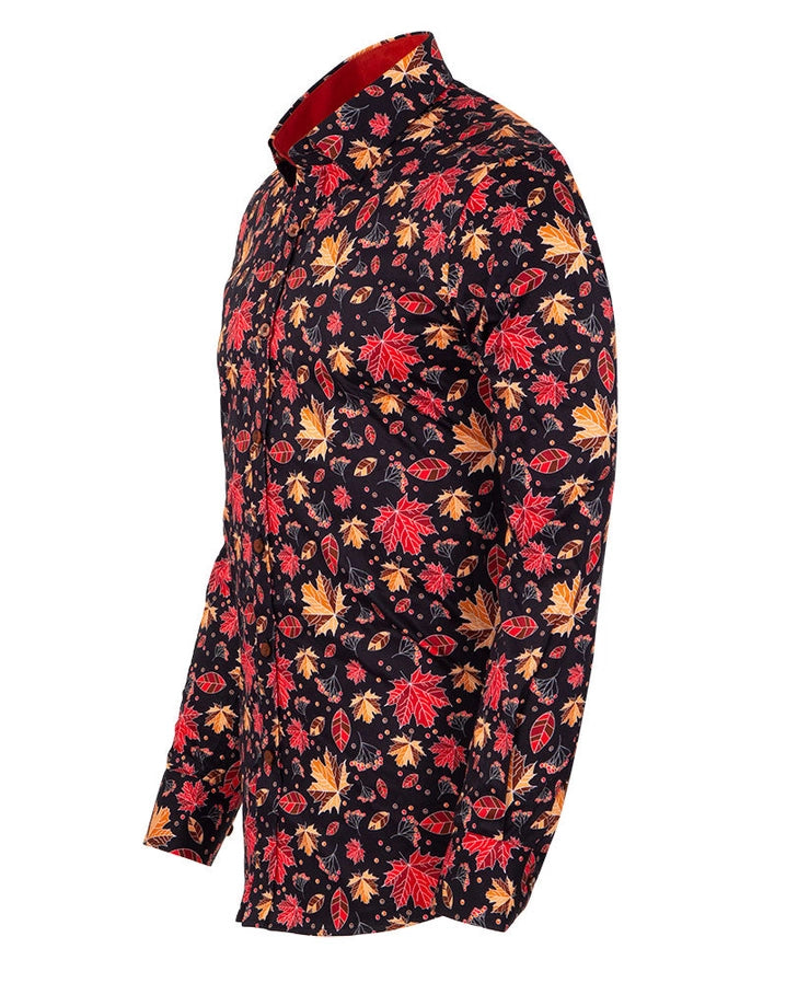 Burnt Autumn Leaf Print with Matching Handkerchief by Oscar Banks