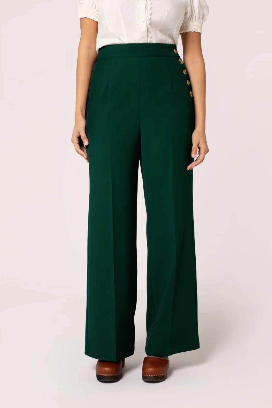 Ginger Dark Green Trousers by Hell Bunny