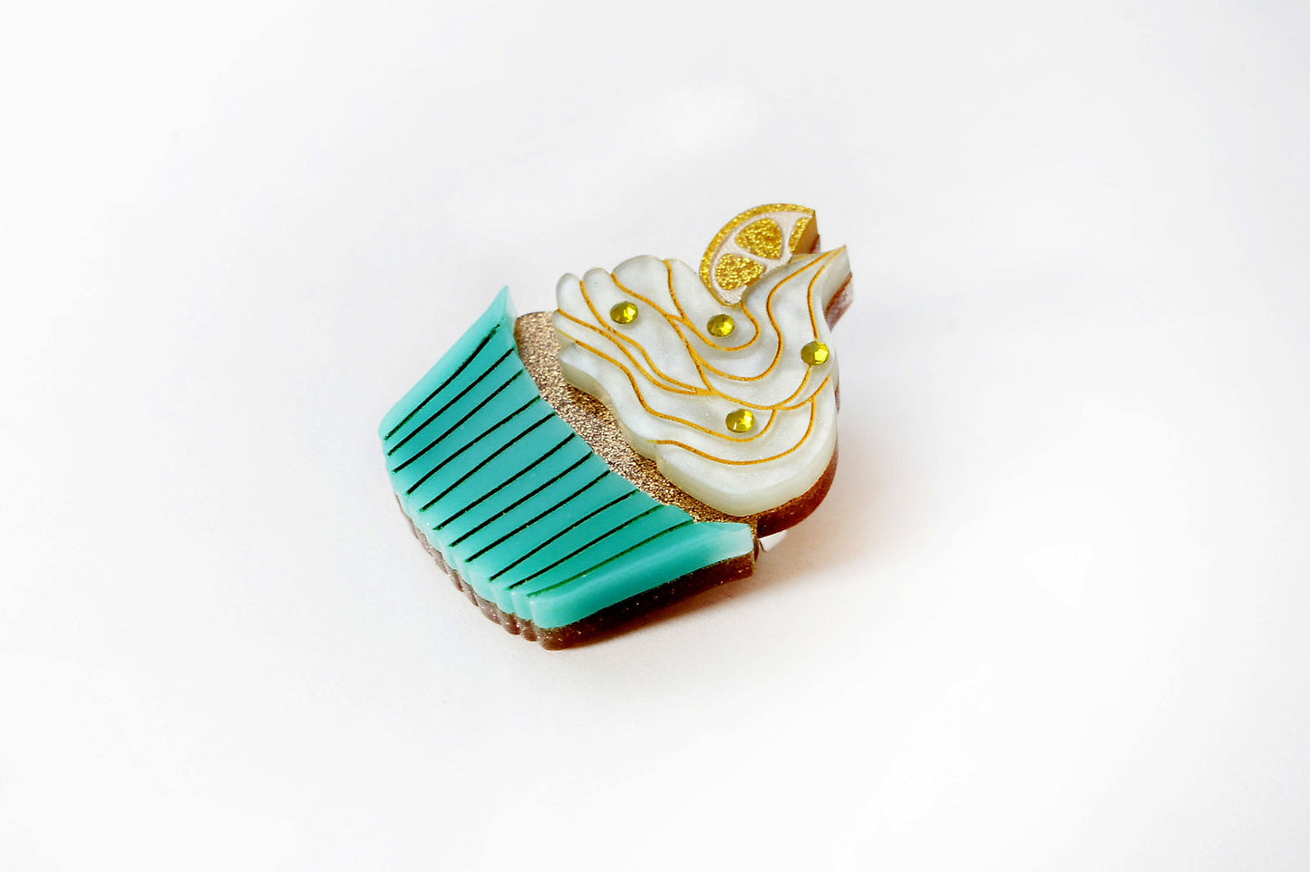 Lemon Drizzle Muffin Brooch by LaliBlue