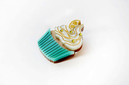 Lemon Drizzle Muffin Brooch by LaliBlue