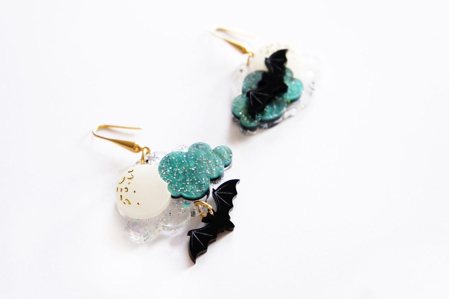 Clouds and Bats Earrings by LaliBlue