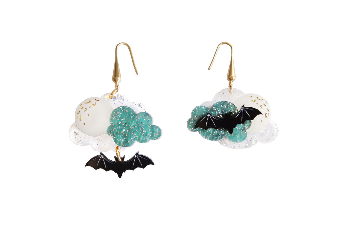 Clouds and Bats Earrings by LaliBlue
