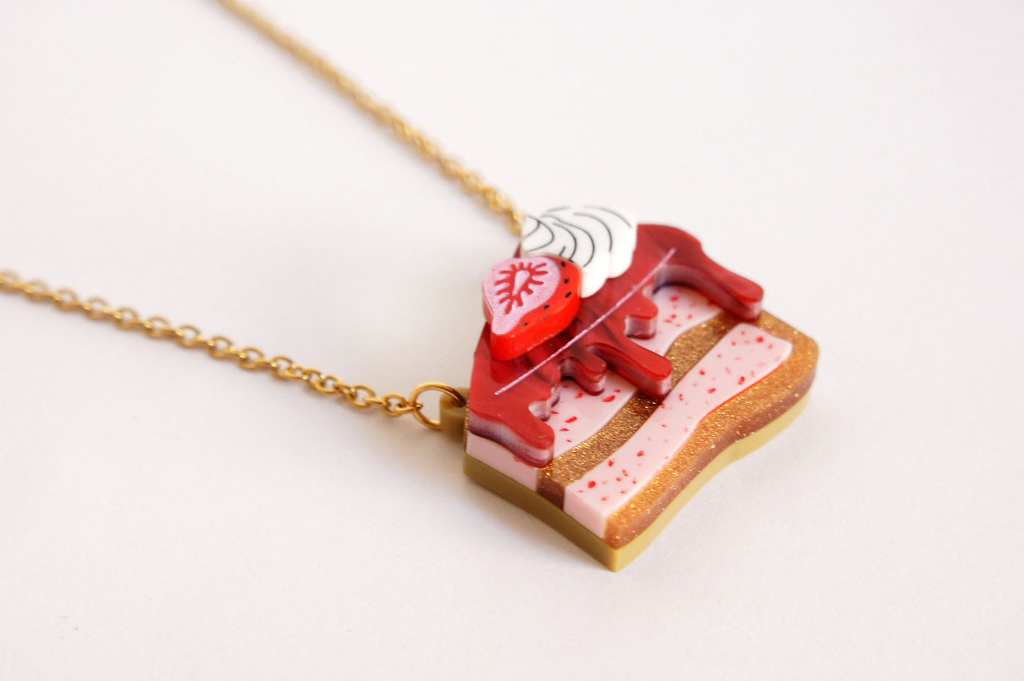 Strawberry Cake Necklace by LaliBlue