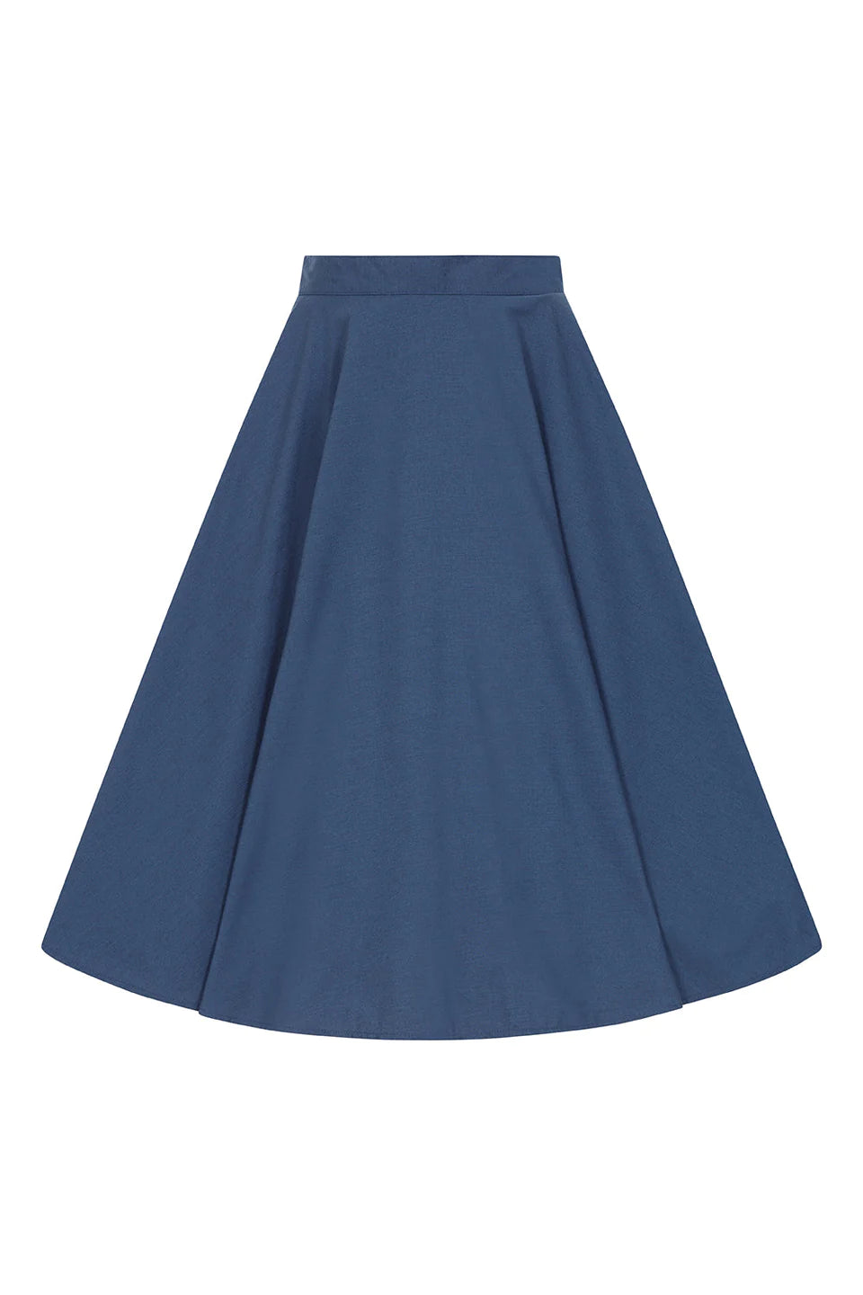 The Abi 50s style swing skirt in navy blue against a white background