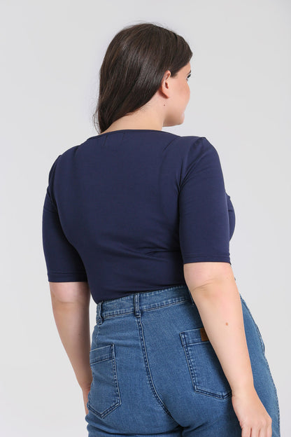 Philippa Top in Navy by Hell Bunny