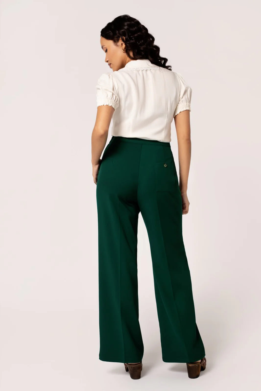 Ginger Dark Green Trousers by Hell Bunny