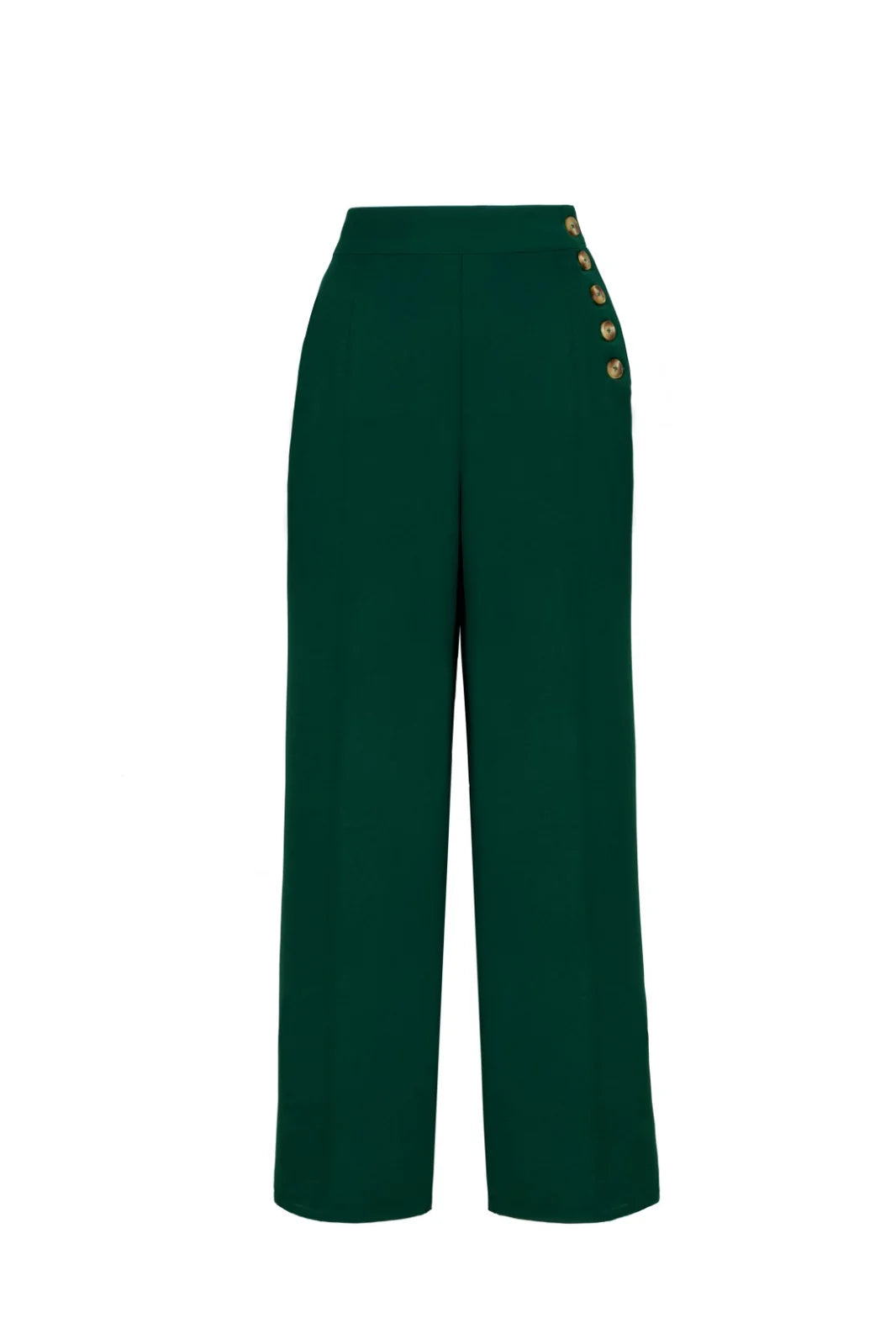 Ginger Dark Green Trousers by Hell Bunny