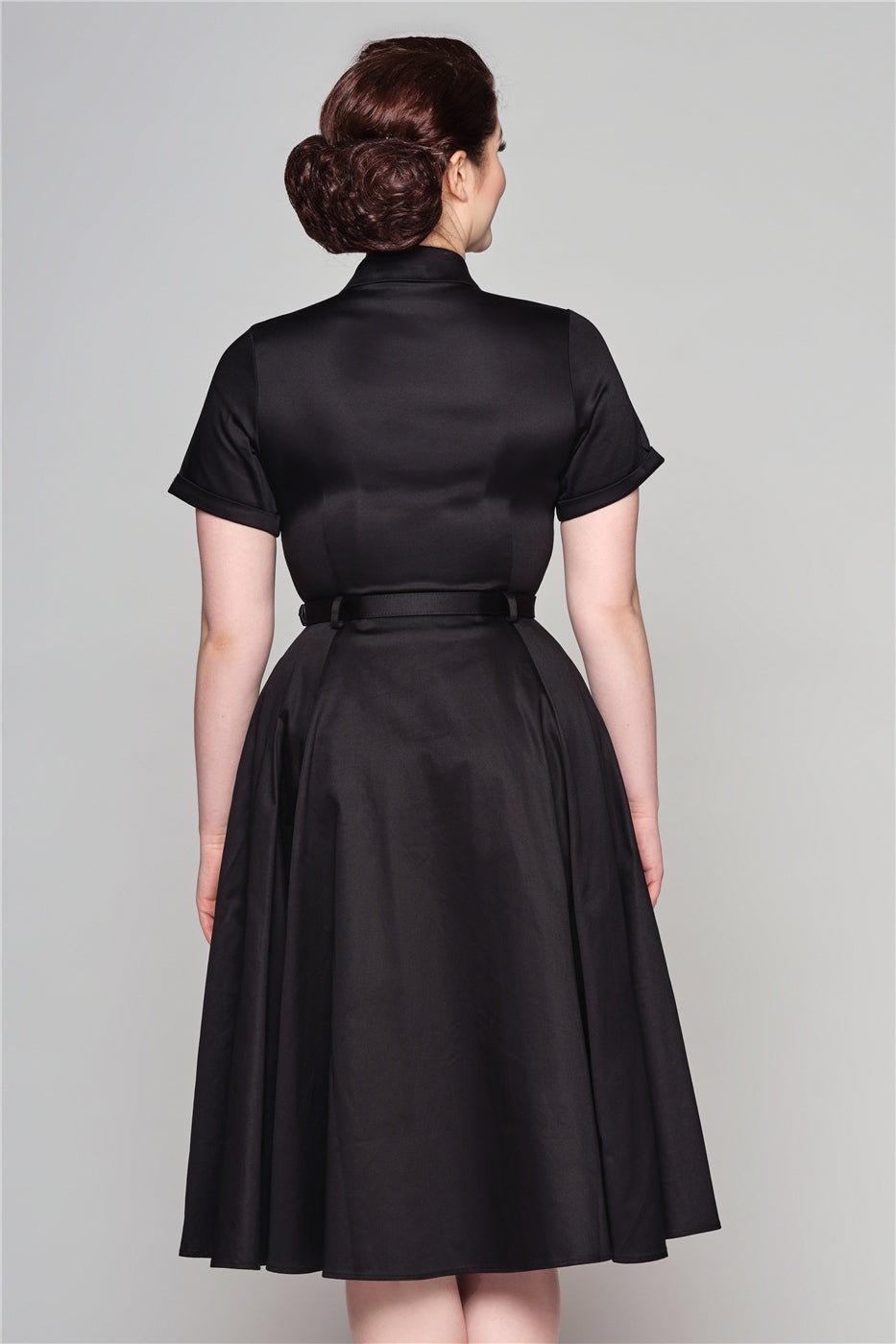 Caterina Plain Black Swing Dress by Collectif Lemonie Boutique Caterina Plain Black Swing Dress by Collectif Lemonie Boutique