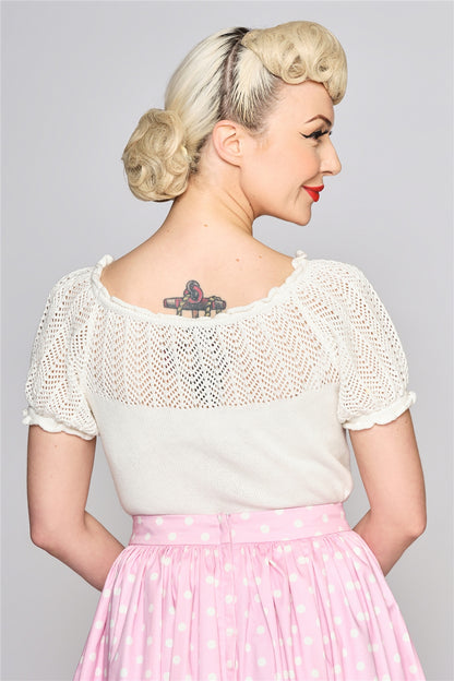 Paula White Knitted Top by Collectif