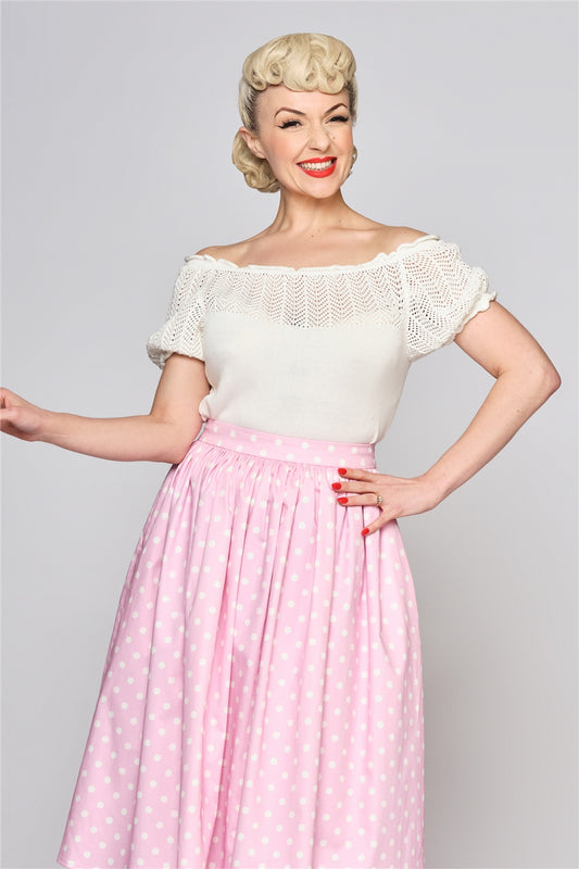 Paula White Knitted Top by Collectif